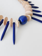 Load image into Gallery viewer, Turquoise & Red Coral Spikes Necklace