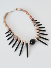 Load image into Gallery viewer, Turquoise & Red Coral Spikes Necklace