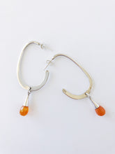 Load image into Gallery viewer, Carnelian Oval Hoops 925 Sterling Silver