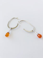 Load image into Gallery viewer, Carnelian Oval Hoops 925 Sterling Silver