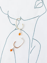 Load image into Gallery viewer, Carnelian Oval Hoops 925 Sterling Silver