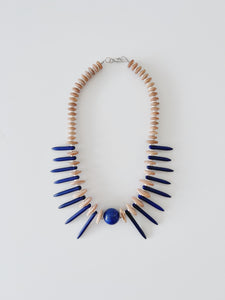 Turquoise & Red Coral Spikes Necklace