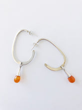 Load image into Gallery viewer, Carnelian Oval Hoops 925 Sterling Silver
