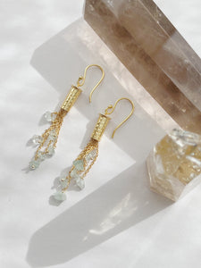 Aquamarine Waterfall Earrings