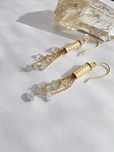 Aquamarine Waterfall Earrings